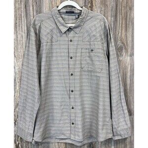 Toad & CO Wonderer Men's XXL Organic Cotton Gray Long Sleeve Button Up Shirt